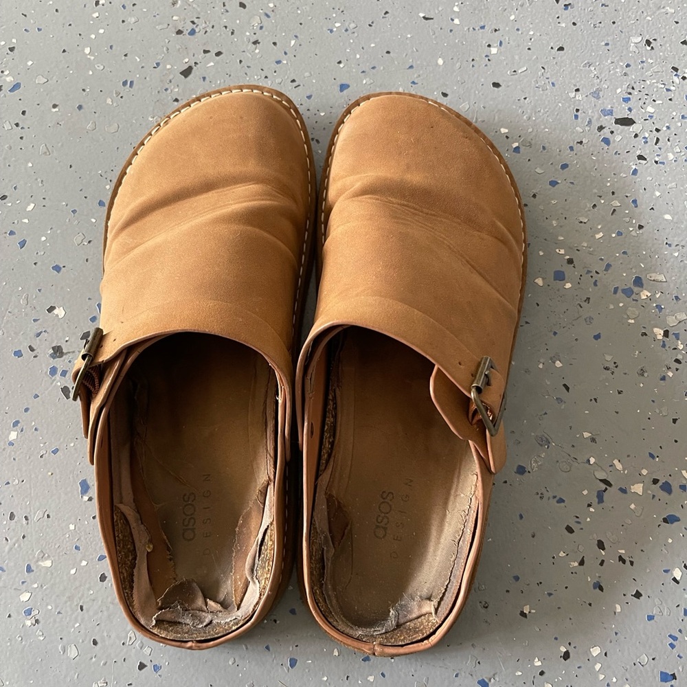 ASOS Tan Leather Slides size 11